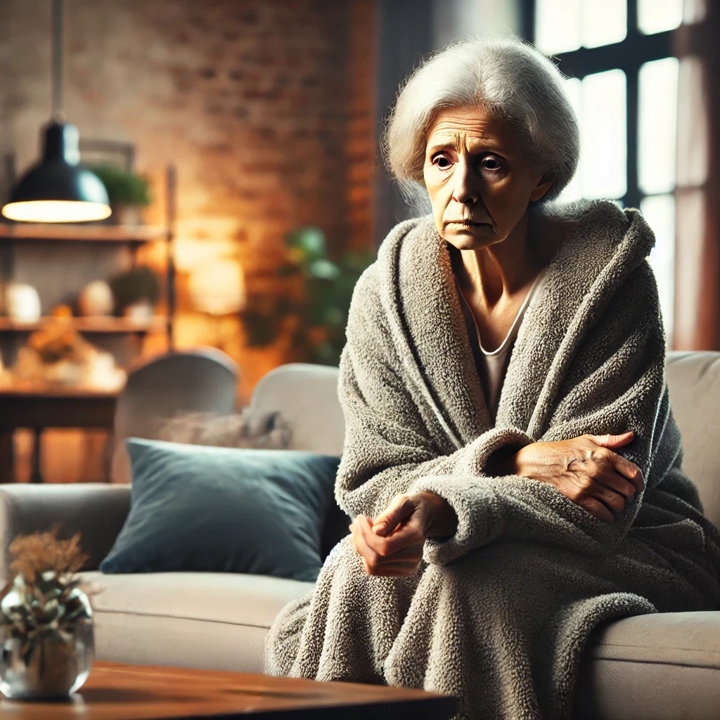 Грустна старушка без склянки води